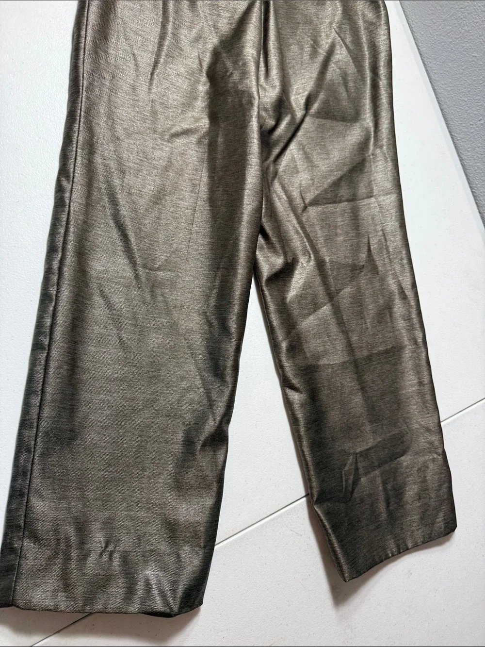 Kids Metallic Taupe Formal Dress Pants